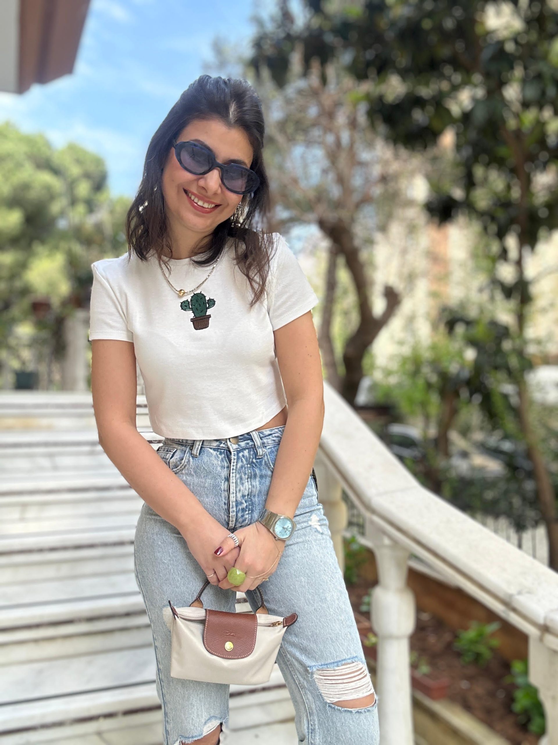 Crop Kaktüs T- Shirt - Görsel 5