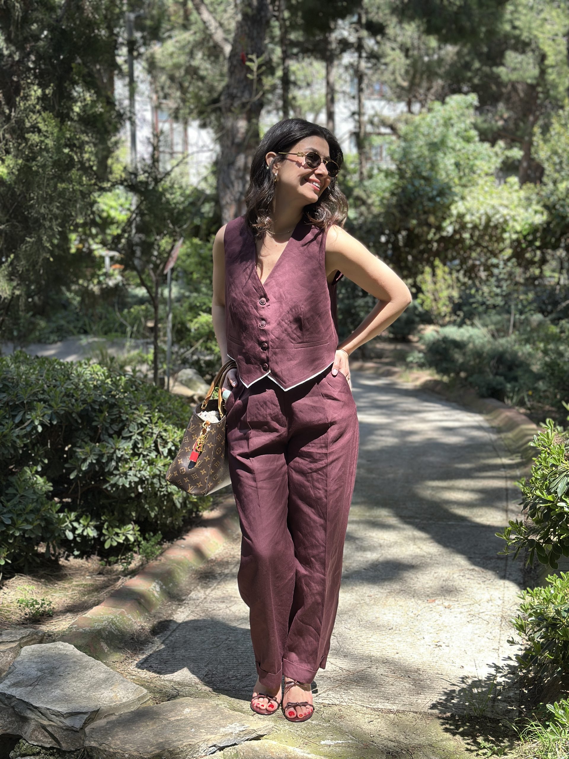 Bordo Keten Takım - Görsel 2