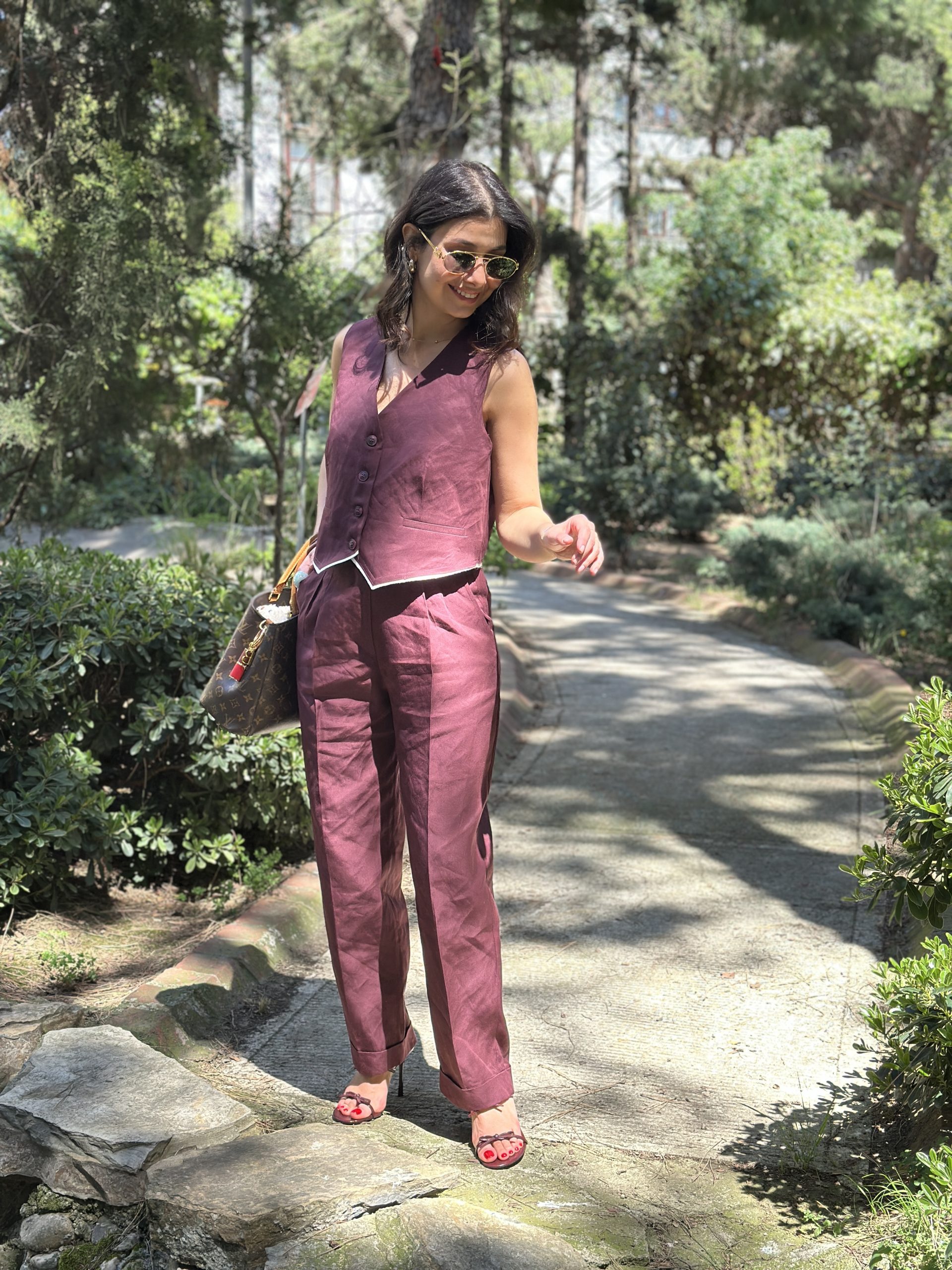 Bordo Keten Takım - Görsel 3