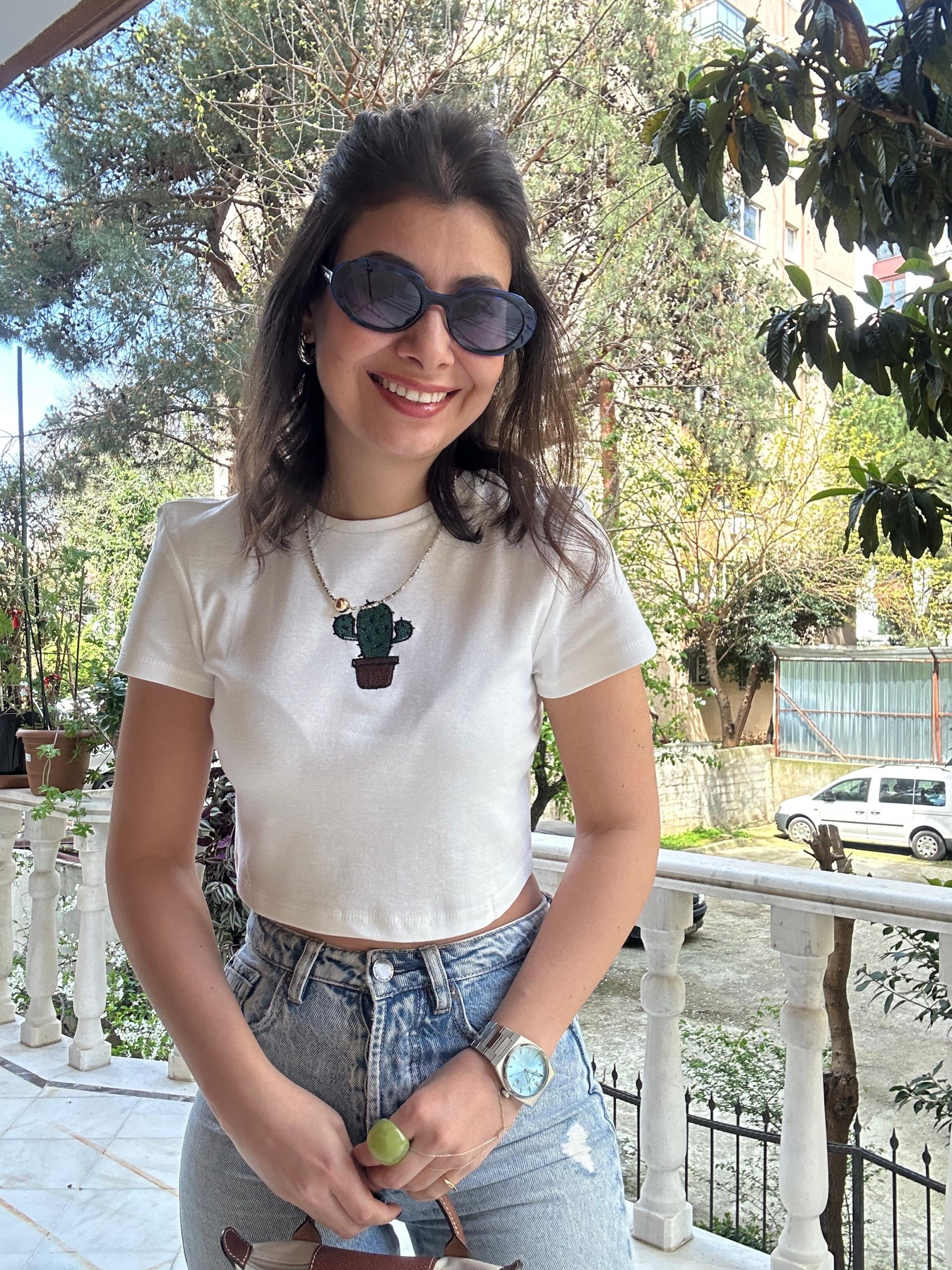 Crop Kaktüs T- Shirt - Görsel 6
