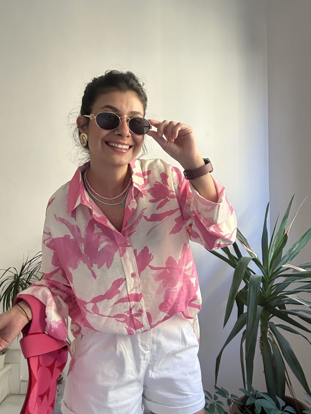 Pembe Oversize Gömlek